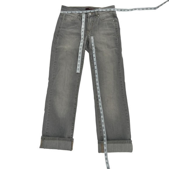 Cambio Gray Nuria Straight Leg Distressed Cuffed Hem Jeans Size 4 Women’s - Picture 5 of 10